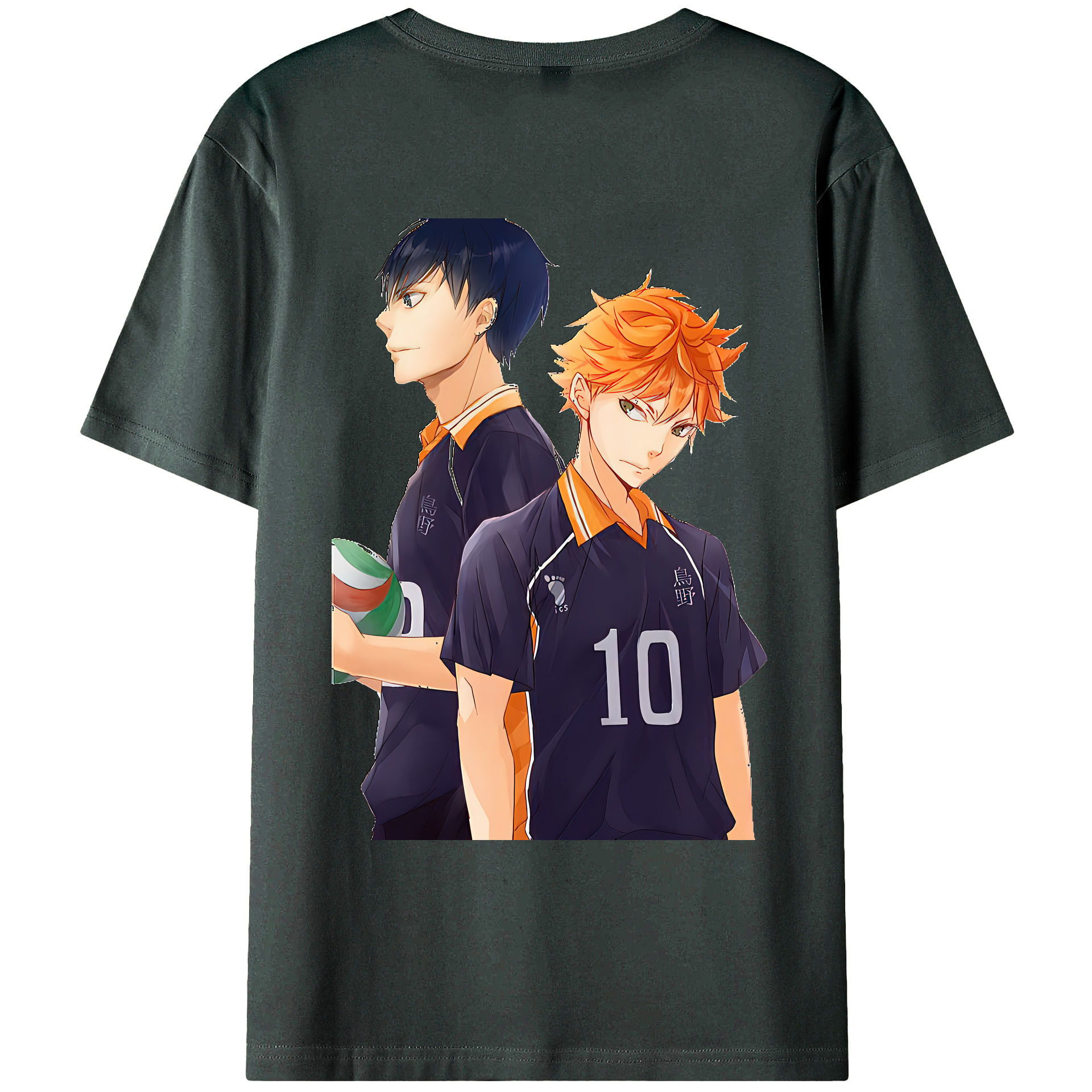 （画像用） ハイキュー!! Haikyu!! 綿100％ メンズ半袖Tシャツ（バックプリント） 通気性
